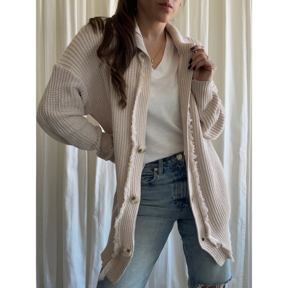 Kanzler Sweaters - CARDIGAN knit buttoned cardigan — In Natural